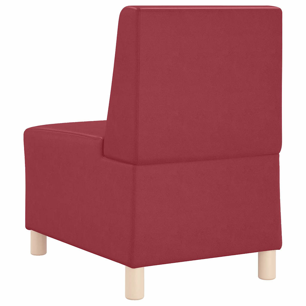 | Modular Sofa Unit Armless | Wine red 55 x 74 x 82 cm Faux leather